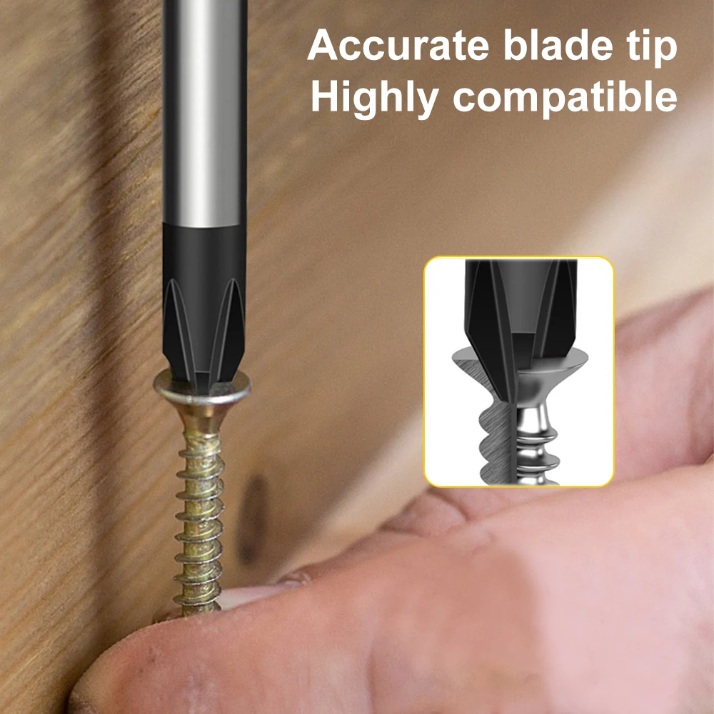 12 Inch Extended Screwdriver Long Slotted Cross Screwdriver Magnetic Screwdriver With Rubber Handle Repairing Hand Tool