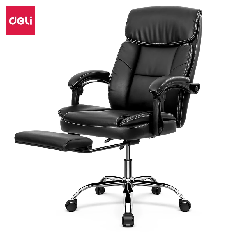 Deli 87082 Executive Office Chair High Quality PU Leather High Density Double Layer Sponge Adjustable Boss Chair