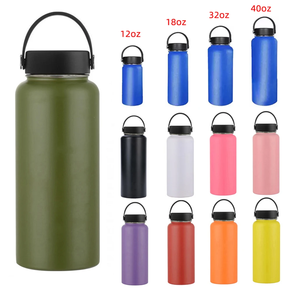 Bottiglia d'acqua termica portatile personalizzata da 32 40 once Hydro Thermos Flask bicchiere con isolamento sottovuoto in acciaio inossidabile per lo Sport 32oz