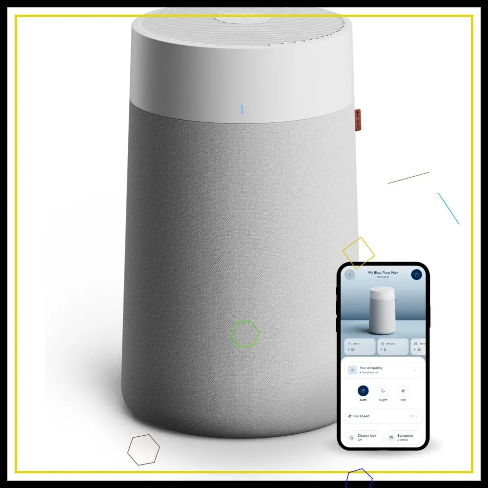 

Очиститель воздуха для средних помещений, очищает 1858 кв. футов/час, интеллектуальный очиститель HEPASilent для дома, домашних животных, при аллергии