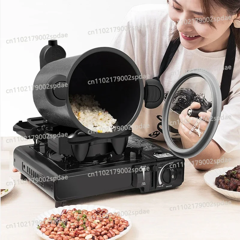 Home Outdoor Multifunctional Cooking Machine 360° Rotating Cooker for Fried Rice Noodles and Barbecue