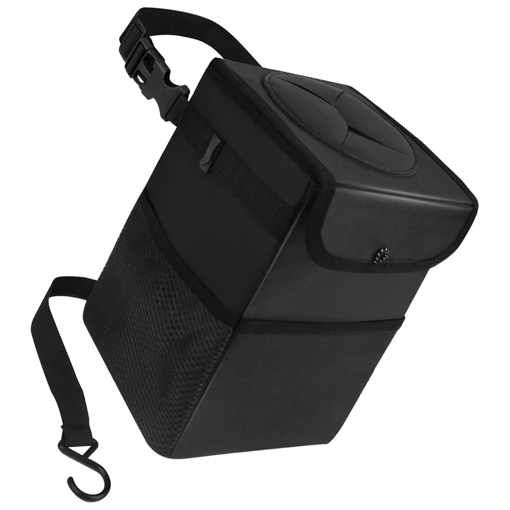 

Foldable Car Trash Can with Lid Small Portable Auto Garbage Bin Organizer Vehicle Storage Camping Portable Trash Can
