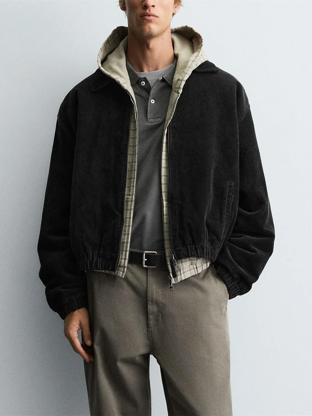 

Модный вельветовый свободный крой, верхняя одежда с воротником Jaet для мужчин, Новое поступление, осенний сезон, видение на стойке, полиэфирная ткань