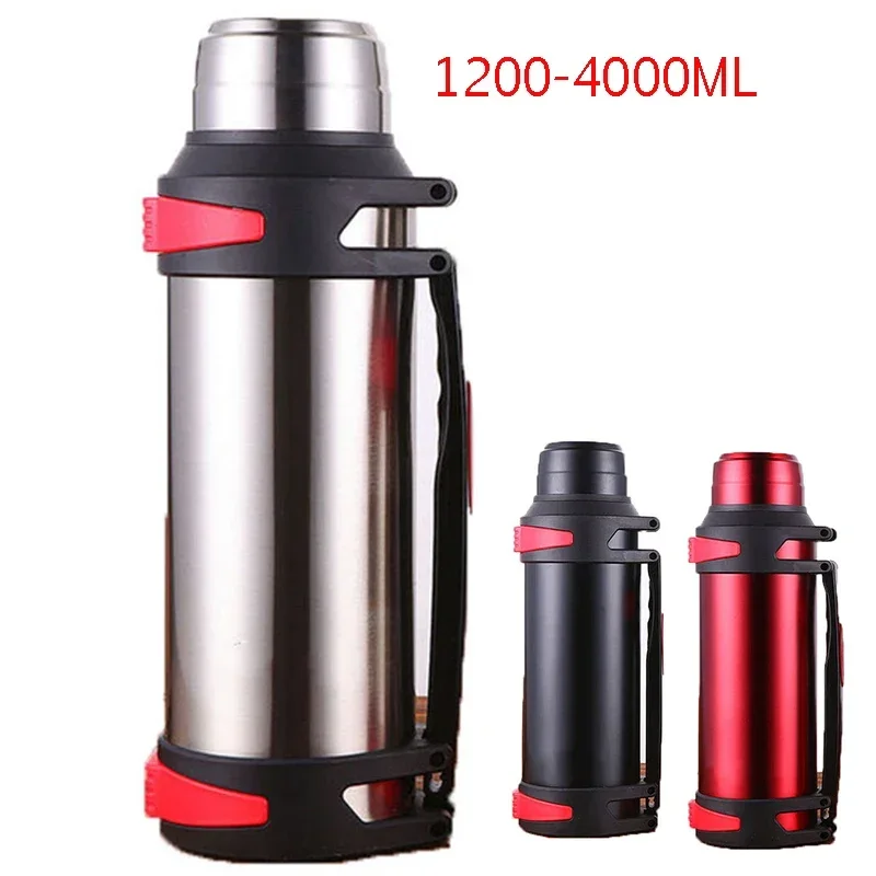 1200-4000ML Large Thermos Bottle Vacuum Flasks Stainless Steel Insulated Water Thermal Mug Cup with Strap 48 Hours Insalation