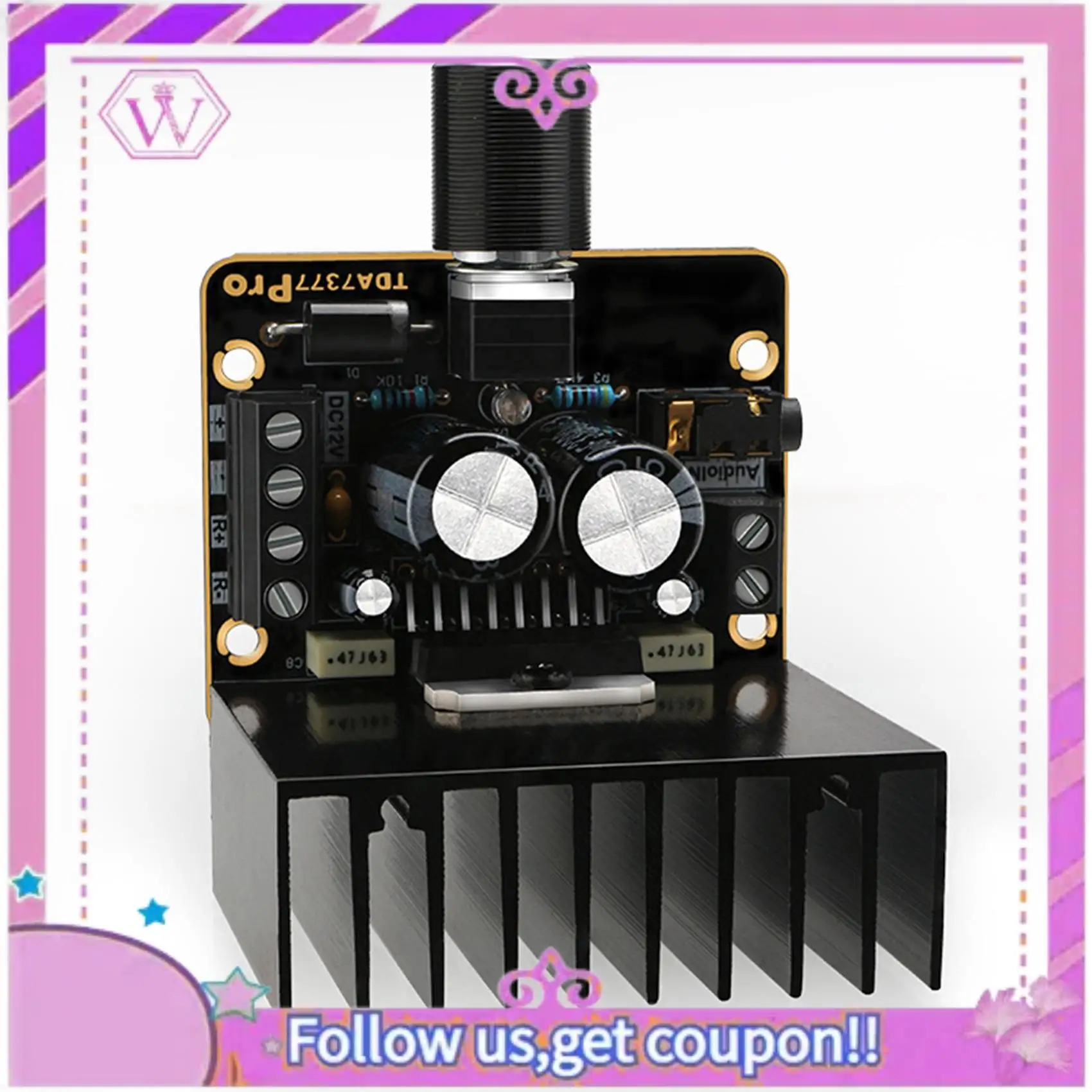 Placa Amplificadora de Potencia ABSL, Kit de Amplificador de Audio de 2.0 Canales, 30W+30W, Clase AB, DC 12V, Módulo Amplificador Estéreo Digital TDA7377