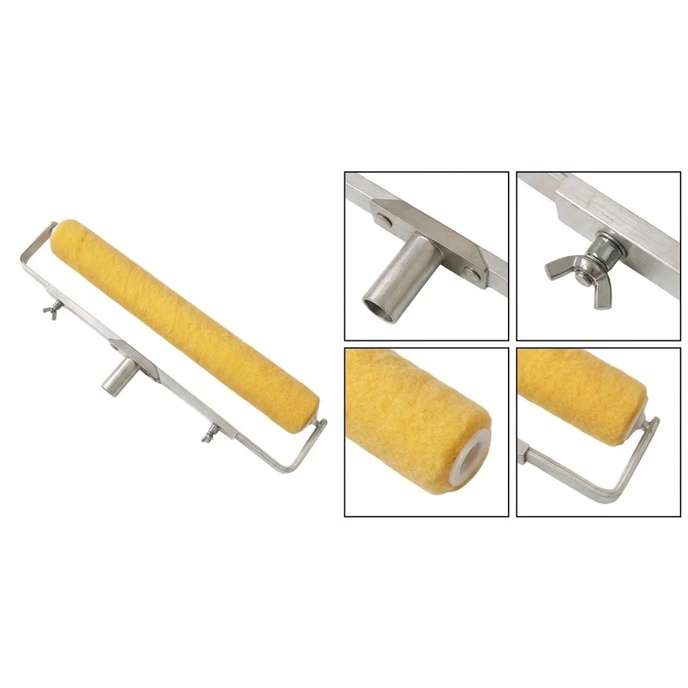 Lambskin Roller Brush Designed for Art Paints and Textured Finishes with 12mm Thick Bristles and Ergonomic Grip