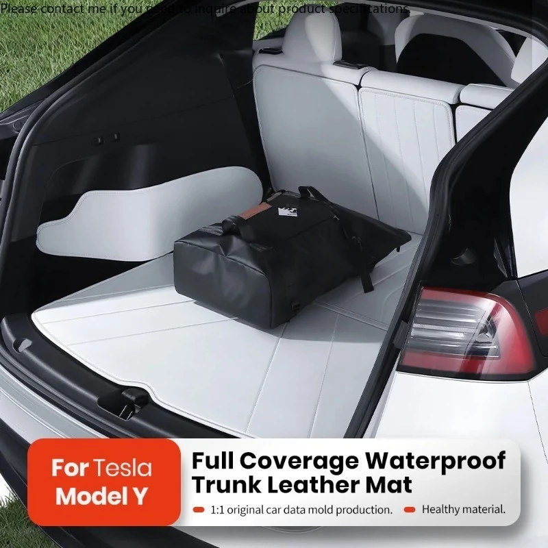 

YZ High Quality Leather Trunk Mat For Tesla Model Y Full Cover Mats Water Proof Protection Car Accessories 2017-2025