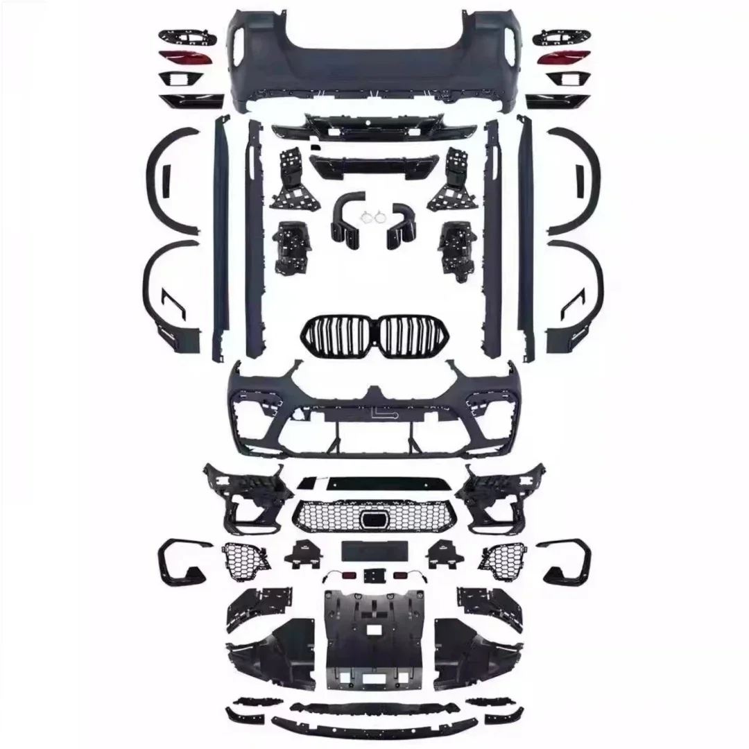 Front Rear Bumper Grill Mask For BMW C6 G06 modified X6M style Side Skirt Eyebrow Front Rear Lip Strip Carbon Fiber Body Kit