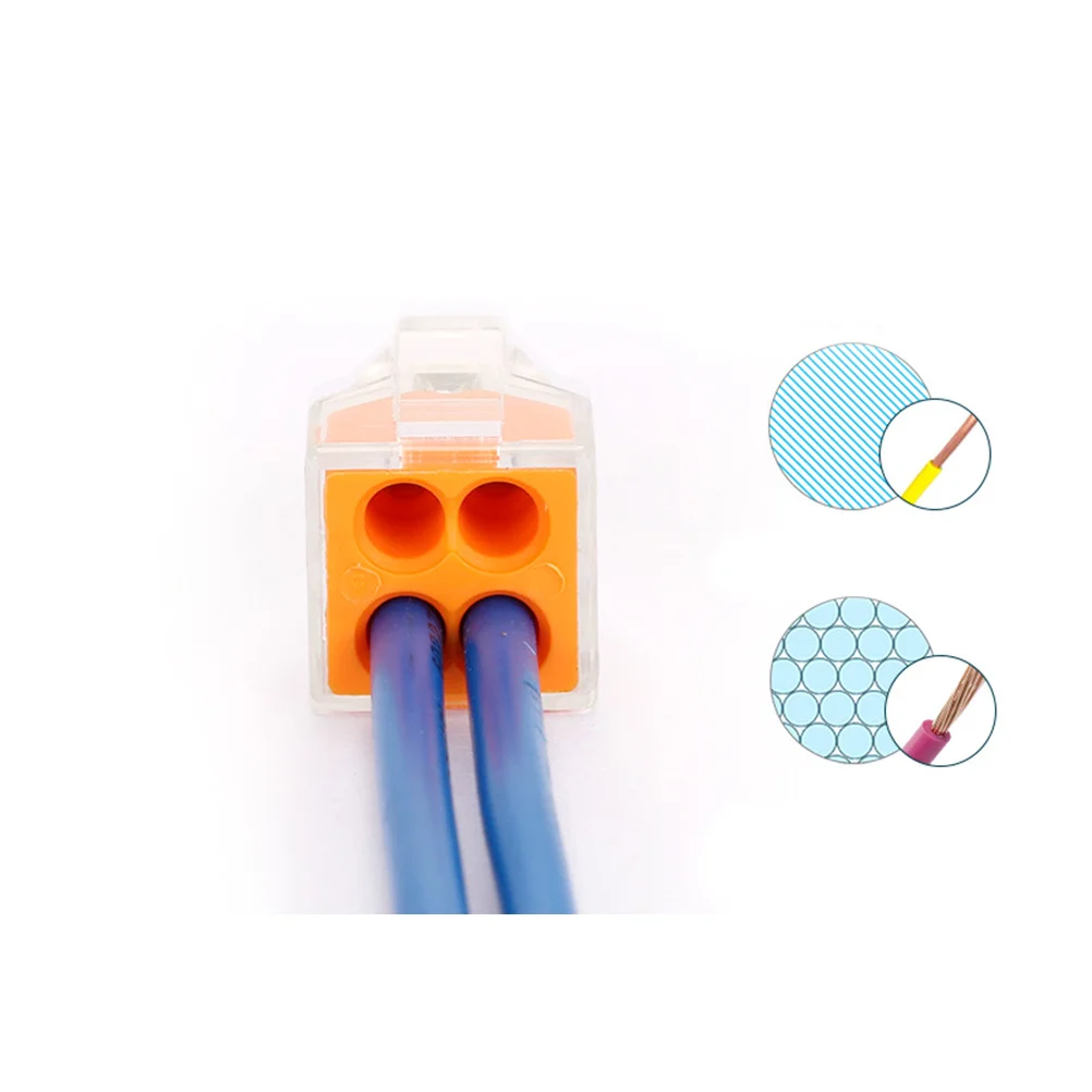 

10Pcs Terminal Block Push Wire Connector Orange 400V 24A 0.75-2.5mm Electrical Wire Connectors for Auto Control Domestic