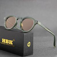 HBK Fashion Polarized Sunglasses Men Retro TR90 High-Quality TAC Lenses Round Sun Glasses Women Driving Fishing Eyewear Travel