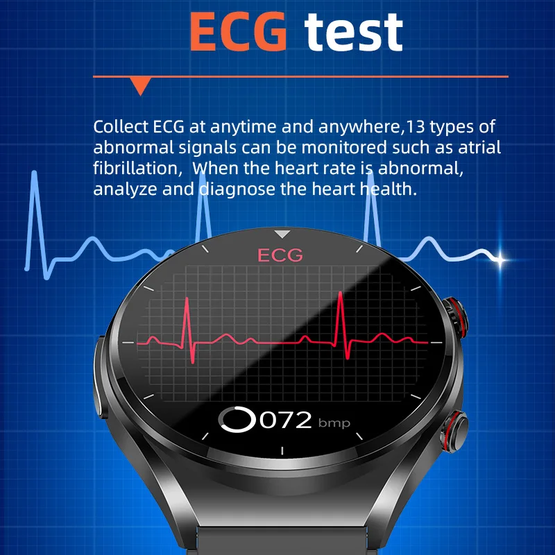 2024 New Accurate Measurement Blood Sugar Smart Watch Men ECG+PPG Heart Rate Blood Oxygen Health Smartwatch Men Sport Watches