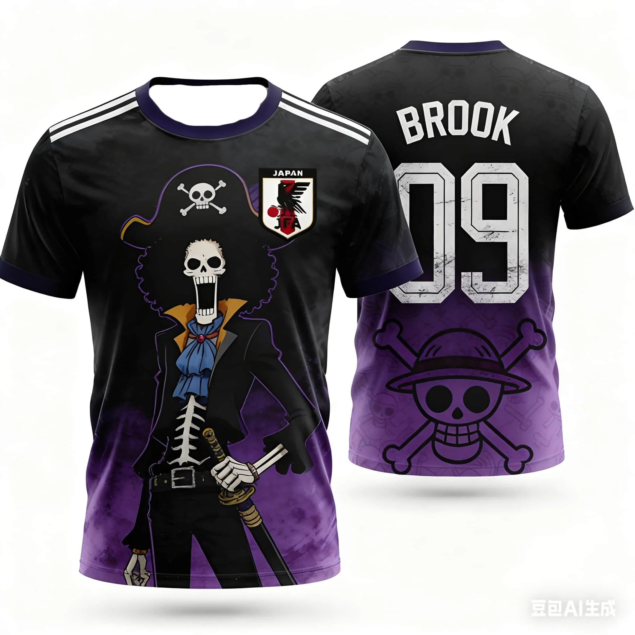 camisa-de-futebol-luffy-japao-verao-2026-masculina-feminina-e-infantil-esportiva-de-secagem-rapida-manga-curta