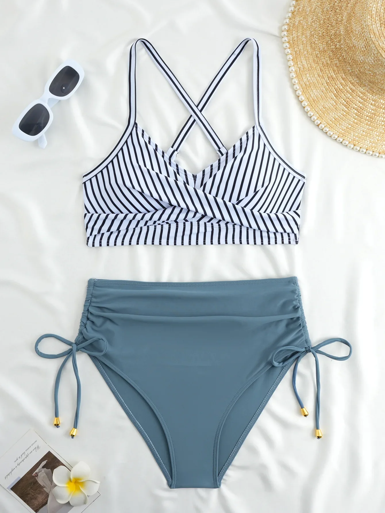 2026 Strappy High Waist Bikinis Padded Swimsuit Women Sexy Swimwear Female Bathers Bathing Swimming Swim Suit Beachwear XL