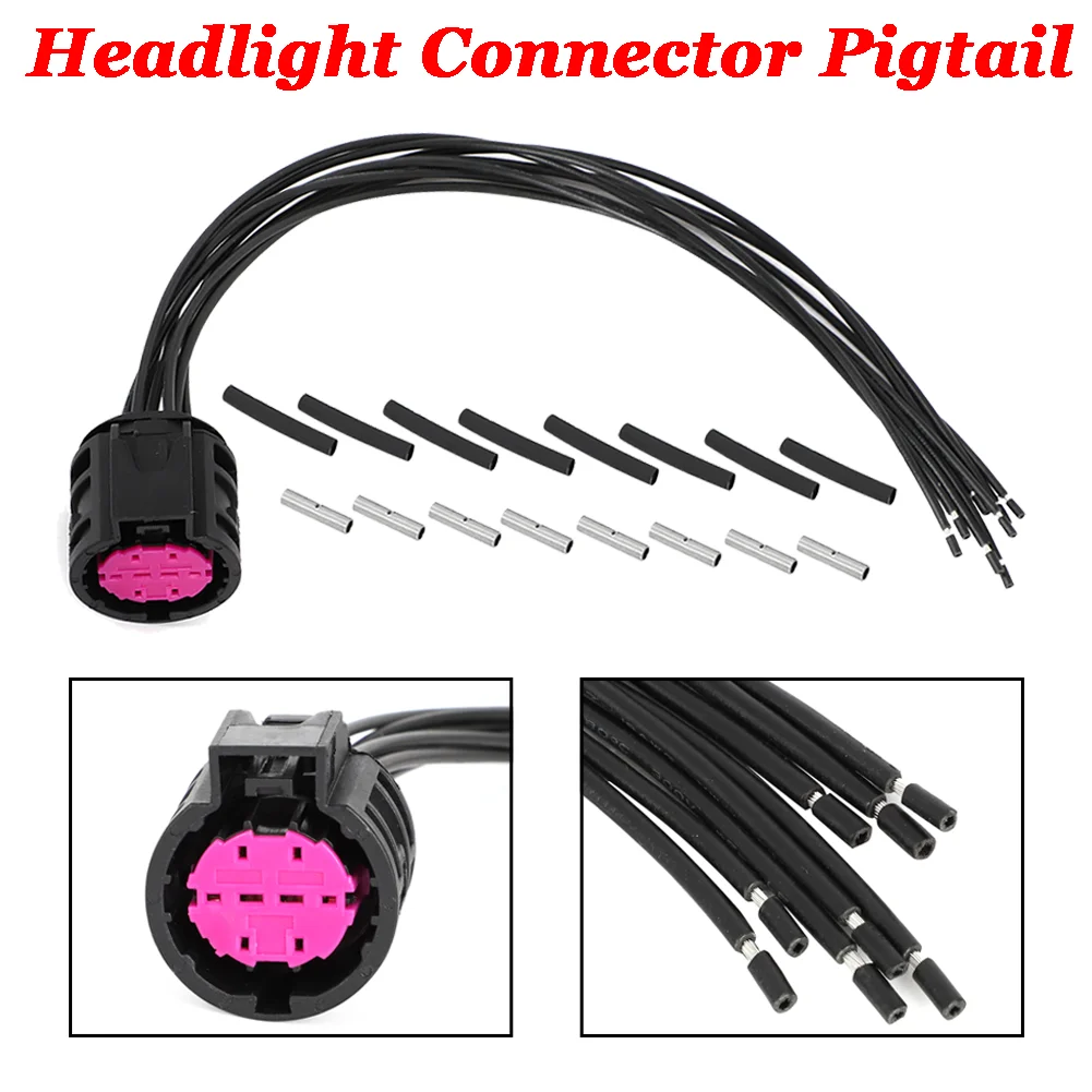 

For Dodge Dart Jeep Renegade Fiat Halogen HID 3-wire Headlight Connector Pigtail Plug Wiring