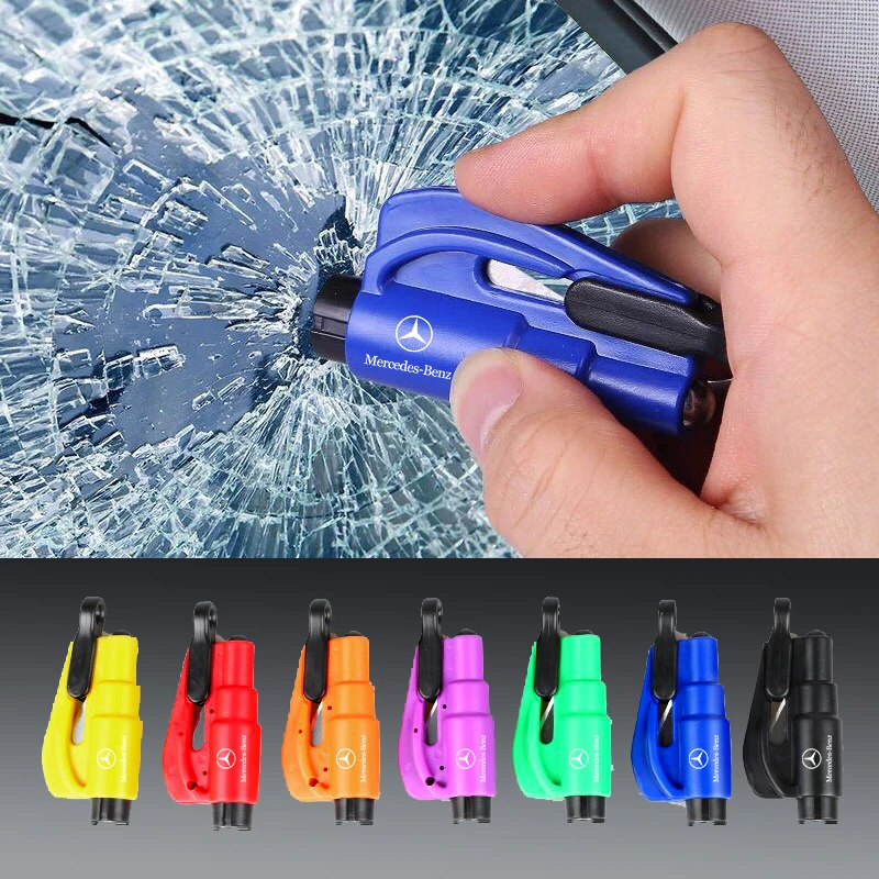 Car Mini Safety Hammer Window Breaker Rescue Kit Life Saving Seat Belt Cutter For Mercedes Benz A B C E G M R S AMG CLK CLS