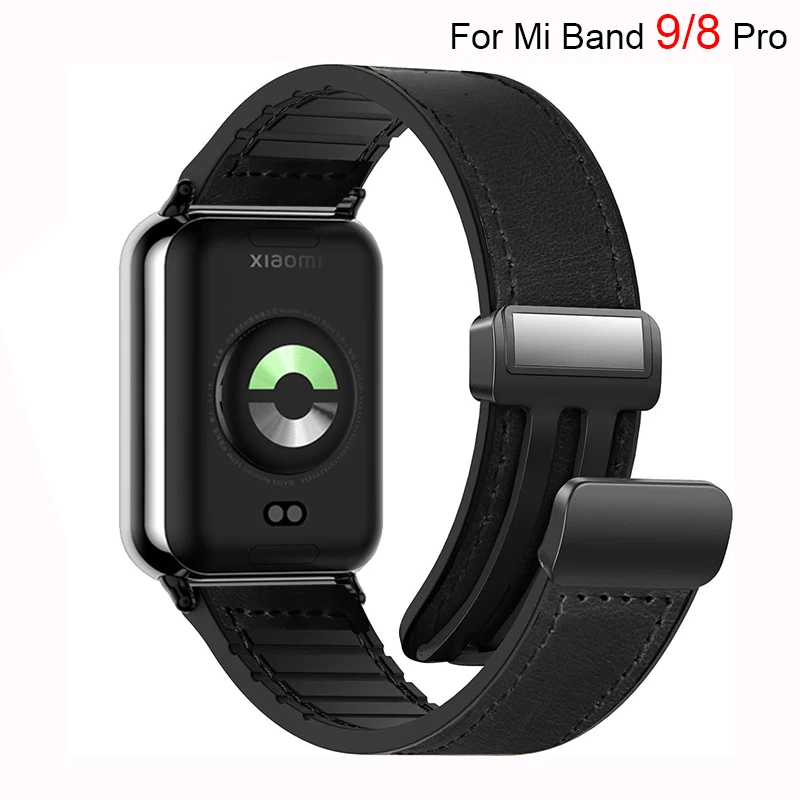 Magnetic Leather Strap For Xiaomi Mi Band 9 8 Pro Soft Silicone Sports Watch Band Bracelet Loop For Redmi Watch 5 4 Replacement