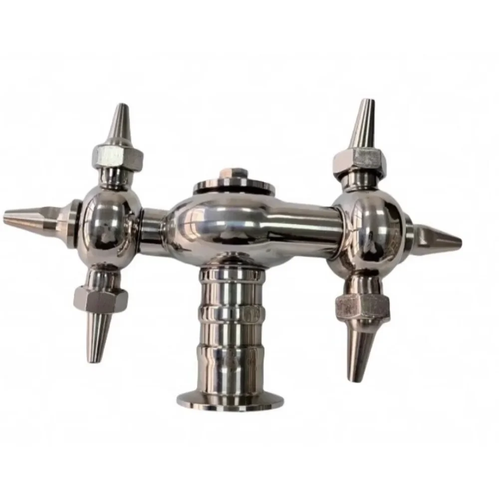 

25 38 51mm Pipe OD 1.5" 2" Tri Clamp 304 Stainless Universal 360 Deg Double Rotary Spray Clean Ball Canister CIP Tank Homebrew