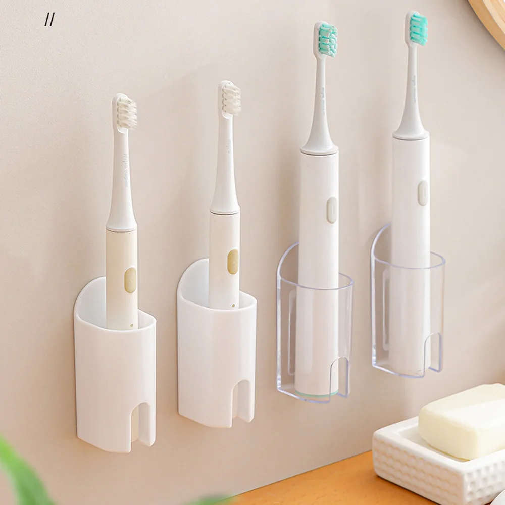 4/1PCS Wall-Mounted Electric Toothbrush Holder Punch-free Razor Holder Storage Shelf Toothbrush Organizer Bathroom Accessories