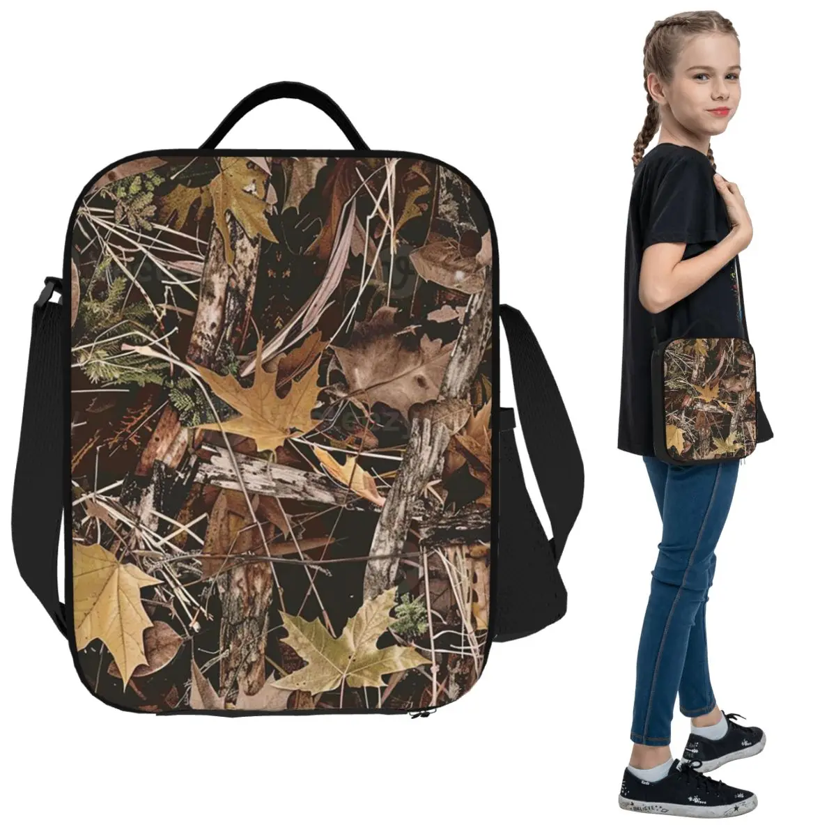 شجرة حقيقية التمويه معزول حقيبة الغداء للأطفال مدرسة برودة صندوق طعام حراري حمل حاوية صناديق الغداء مانعة للتسرب #1