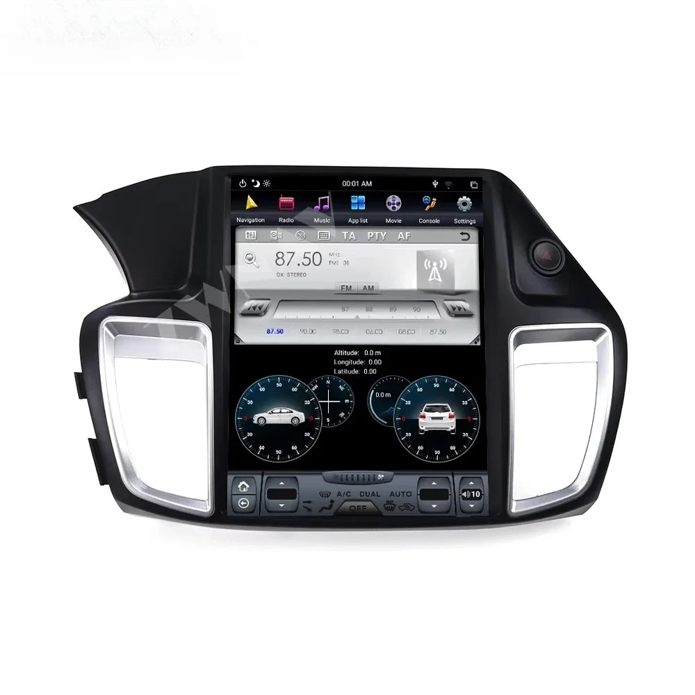 12.1in For Honda Accord 9 2012-2017 Vertical Screen Android 12 Global Positioning System Navigation Head Unit Multimedia Player