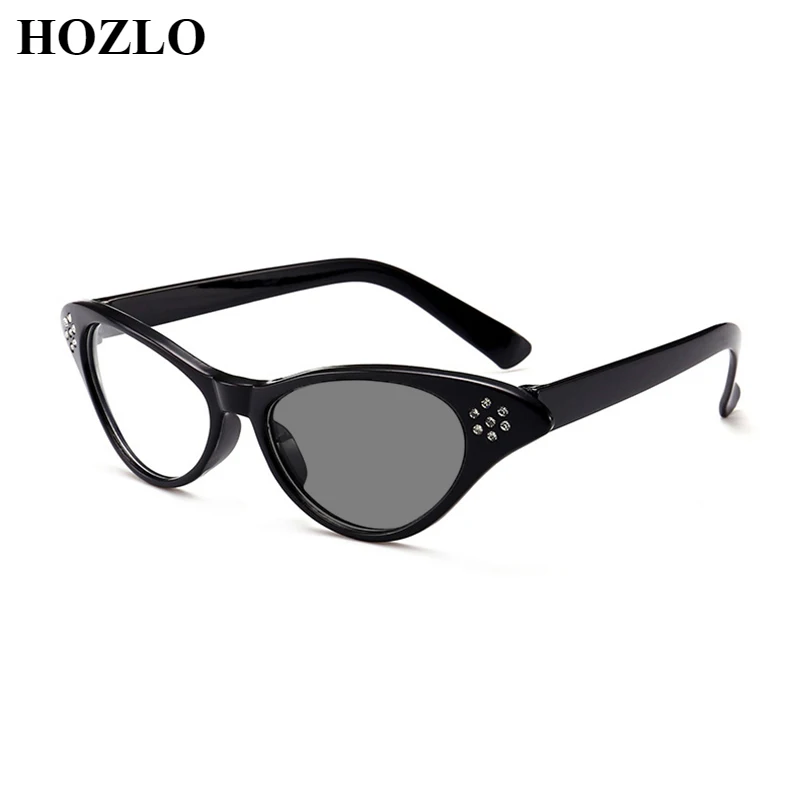 Fashion Cat Eye Photochromic Reading Sunglasses for Women Beautiful Diamond Frame Presbyopic Eyeglasses Driving Travel Spectacle