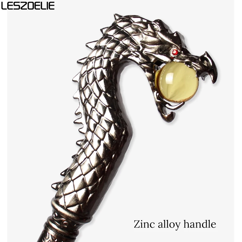 Трость с головой дракона и желтым хрустальным шаром для мужчин, модные трости, женская декоративная трость для Хэллоуина