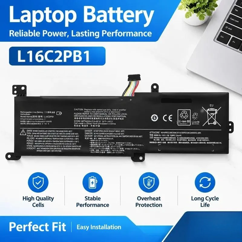 11.1V 48Wh 4400mAh Replacement Battery for Lenovo L17M2PB7 L17L2PF1 L16M2PB3 L17M2PB2 L17M2PB3 C2PB2 L17M2PB1 Laptop Notebook