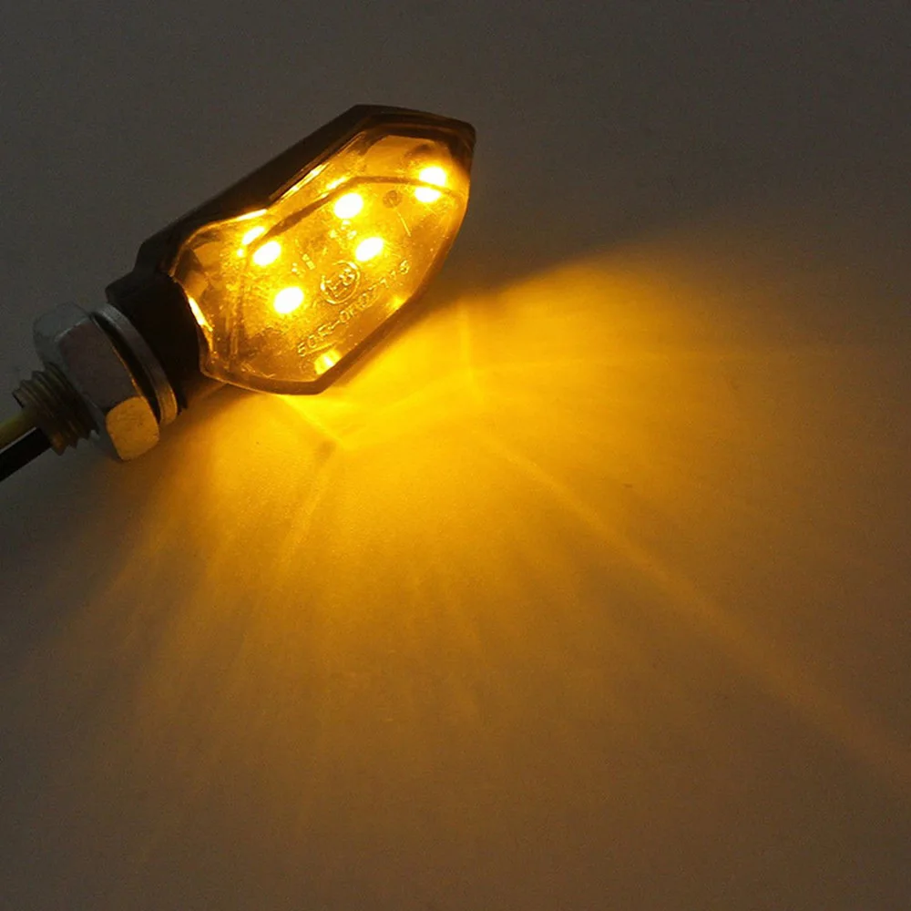 Luces LED de señal de giro para motocicleta, lámpara estroboscópica intermitente ámbar, alto brillo, 2 piezas