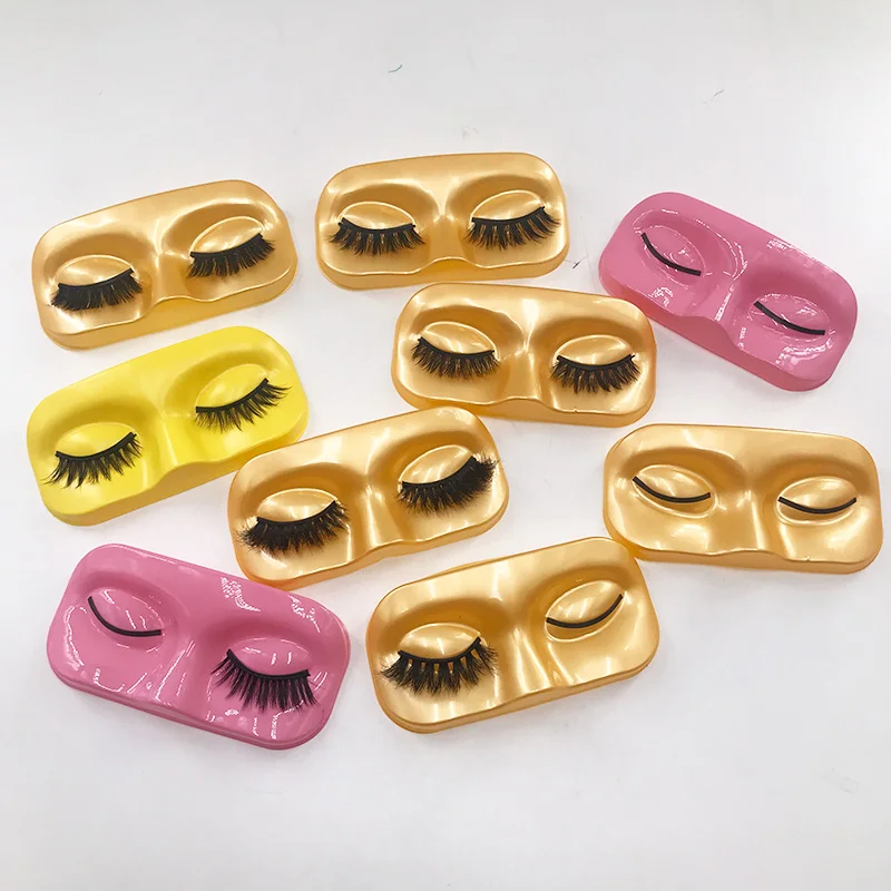 Strip Lashes Face Shape Tray พร้อมแม่เหล็ก Pink Gold Face Shape Tray สําหรับ Magnetic Lashes