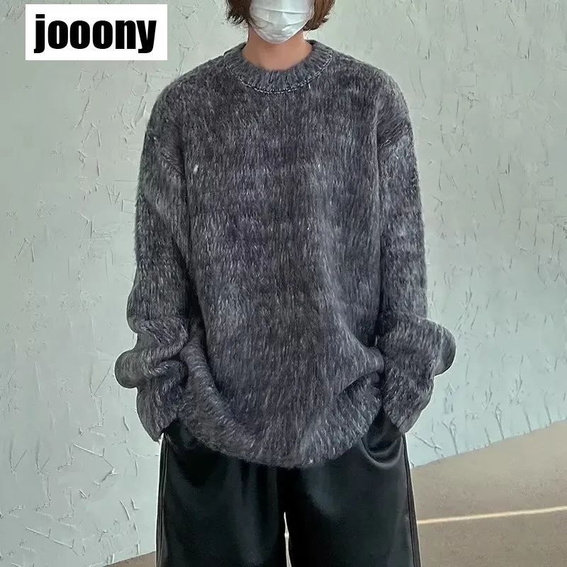 Korean Fashion Pullover Sweater Causal Loose High Street Knitwear Pullovers Male Daily Clothing Autumn Winter Men's Sweaters