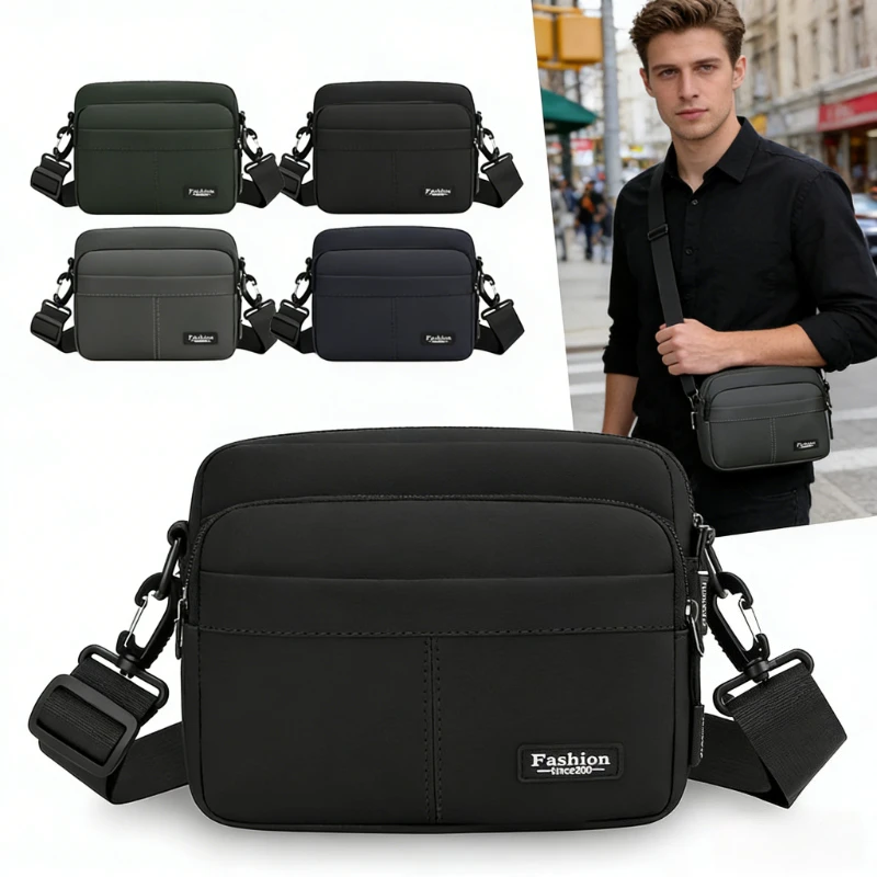 Anti Theft Chest Pack Men Business Crossbody Bag Water Resistant Nylon Shoulder Bag Multi Pocket Travel Messenger Bag For Male