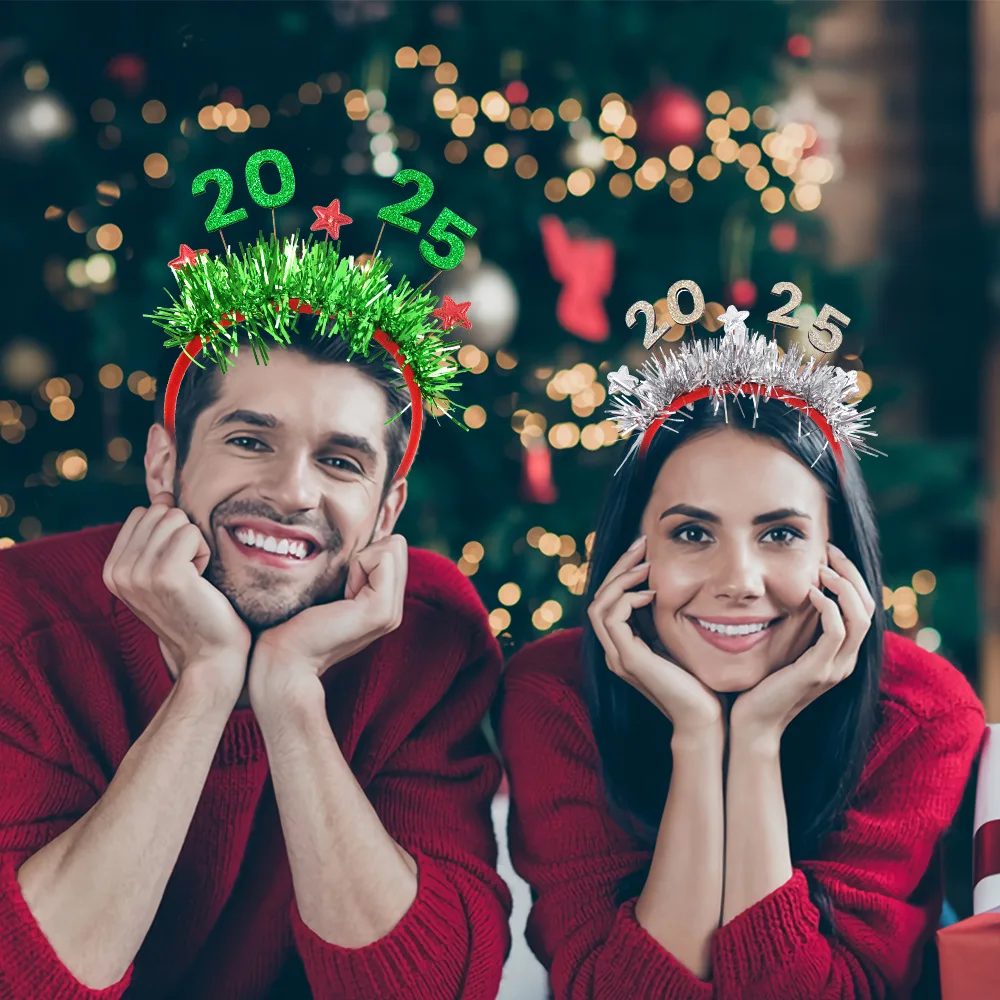 Diademas navideñas para niña, adornos de Nochevieja, 2025