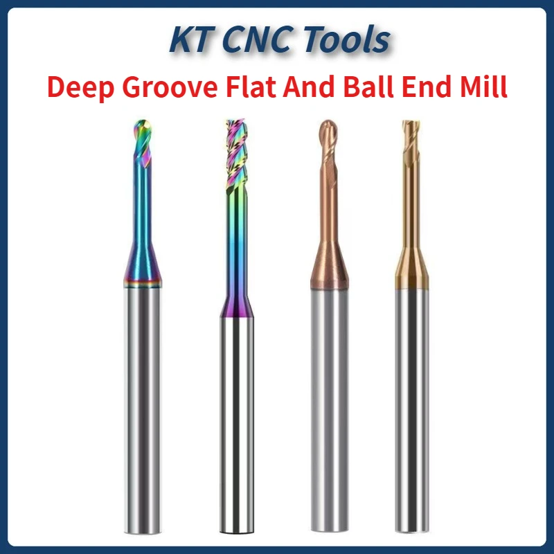 

HRC55 HRC65 Deep Groove Milling Cutter Mini Long Neck End Mill D0.3-D0.9 R0.15-R1 Carbide CNC Tool Lengthened Deep Hole