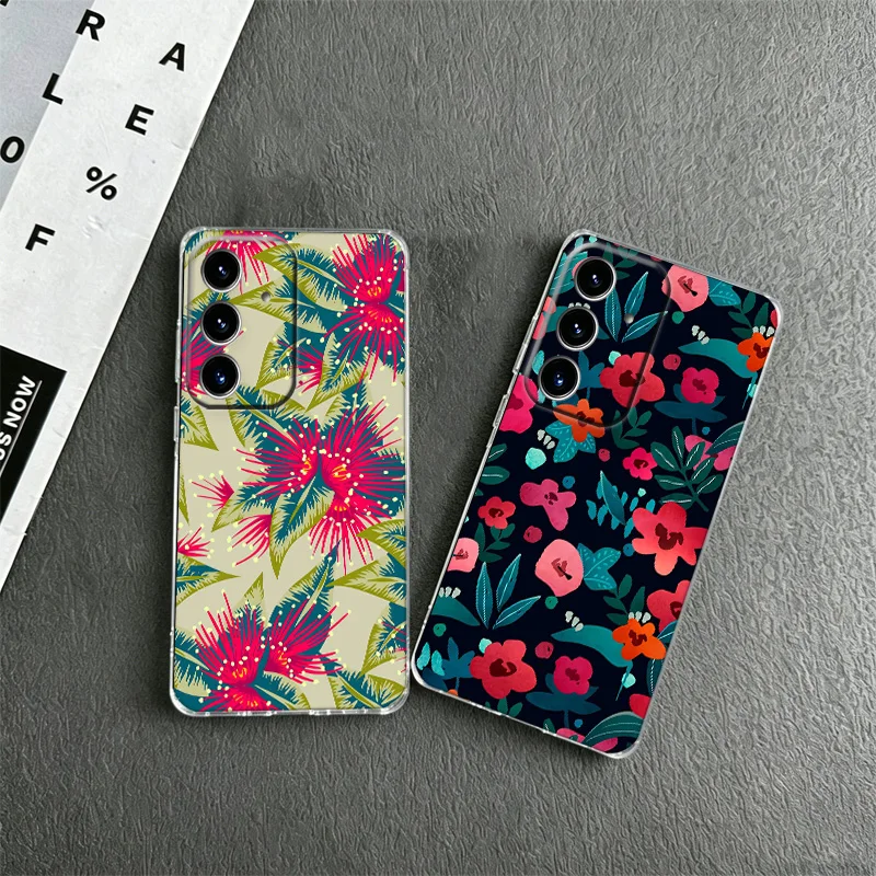 Vibrant Oil Floral Phone Case for Samsung A53 A52S A33 A32 A32 A22 A13 A12 Galaxy A04E A03S Core A02S A50S A51 A71 A73 A72 M02 M