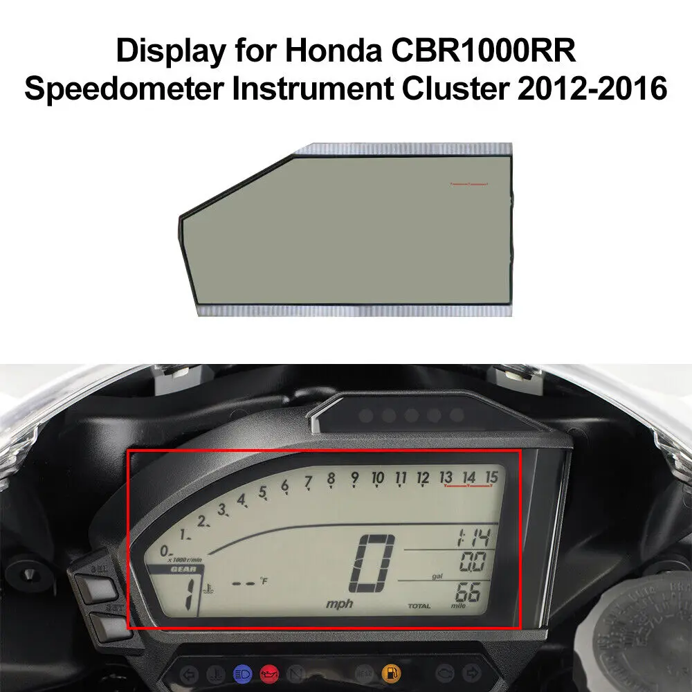 LCD Display for Honda CBR1000RR Speedometer Instrument Cluster 2012-2016