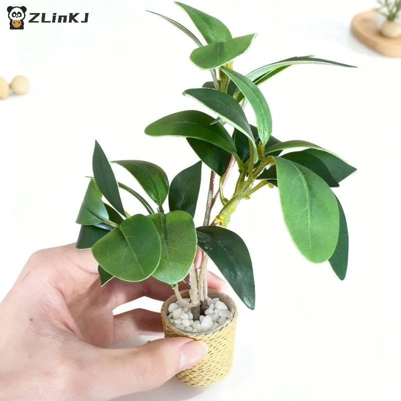 ▶ 1/2 Stück grüne Pflanzen im Topf, Modell für Puppenhaus im Maßstab 1:6, Mikro-Landschaft, Garten, Heimszene, Dekoration, Miniatur-Ornamente