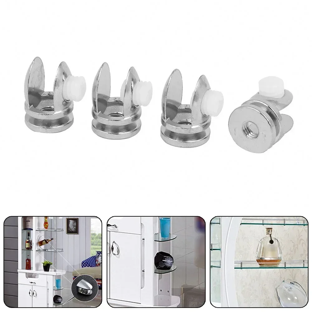 4pcs Adjustable Shelf Support Clamp Clip For 5mm-8mm Thick Glass Partition Holder Glass Shelf Support Brackets Hardware