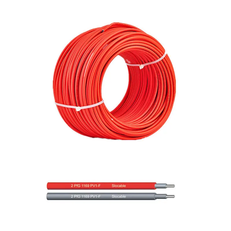 10 SZTUK Miedzianego Kabla Fotowoltaicznego w Izolacji PVC, Przewód Miedziany Cynowany 10AWG do Paneli Solarnych DC na Sprzedaż