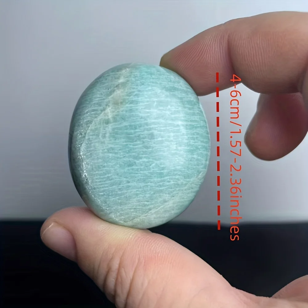 أمازونيت طبيعي جميل - حجر أخضر مزرق مع عروق، خرز كروي ناعم #3