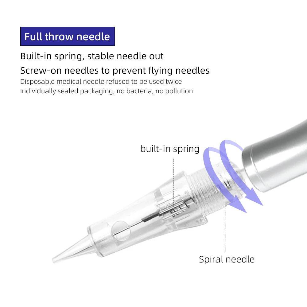 AIMOOSI Disposable Sterile Tattoo Needle Cartridges 1R/3R 15/100 for Eyebrow Lip PMU Microblading Permanent Makeup Machine - view 4