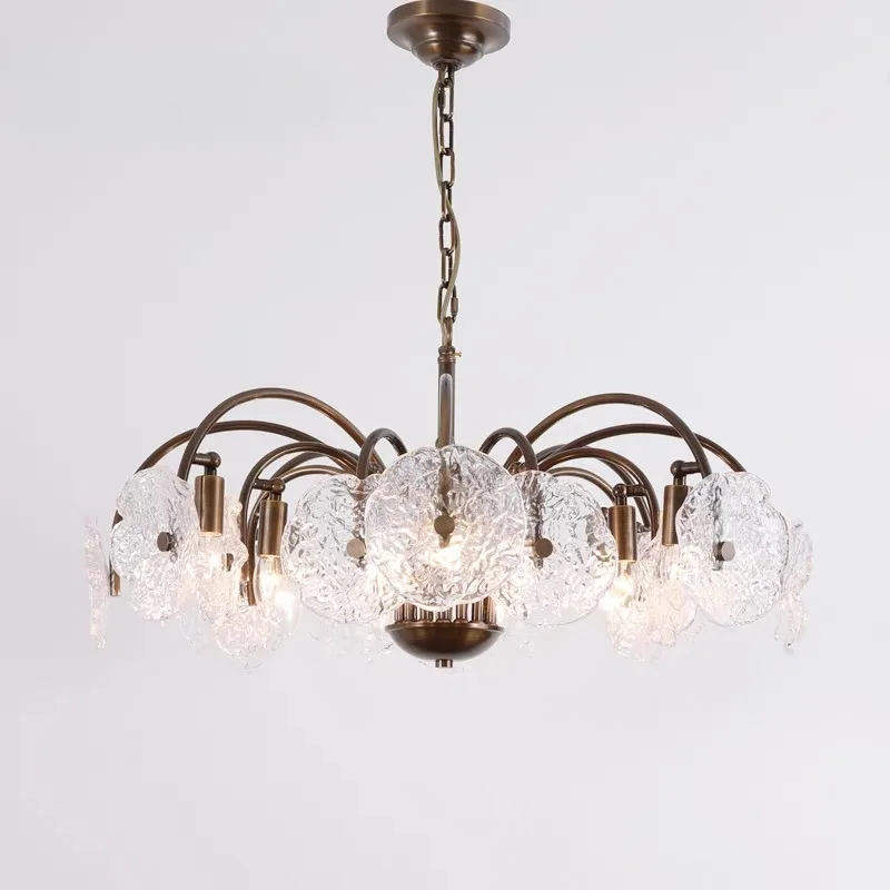 American style living room pendant light, retro personality, French style vintage glass villa dining room bedroom light