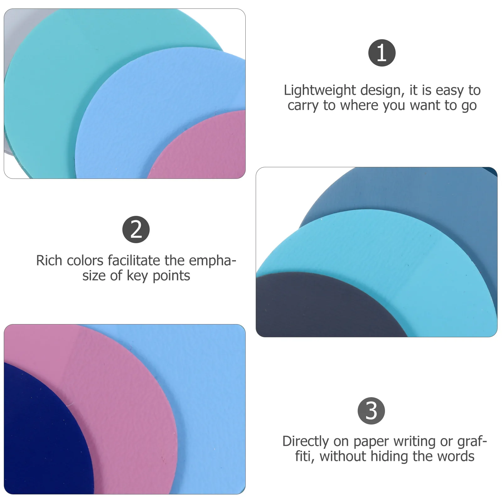 

10pcs Shaped Notes Highlight Stickers Transparent Colorful Book Tabs Page Marker Labels Sticky Tags Waterproof Reusable