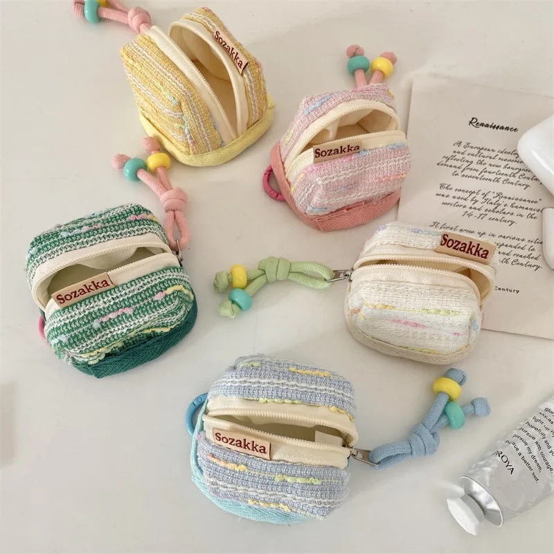 Cute Portable Earphone Case Small Thing Coin Purse Key Jewelry Mini Storage Bag Women Girls Pouch Kawaii Travel Bag Decorations
