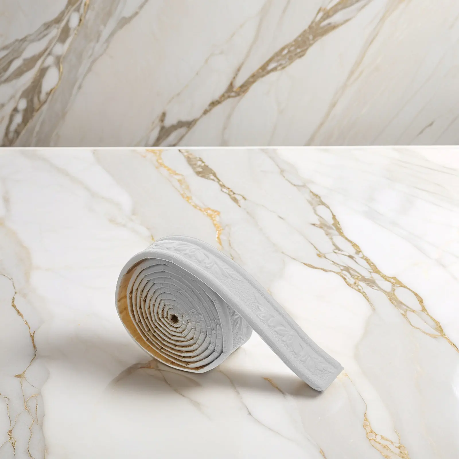 4 Rolls Self-Adhesive PVC Wall Molding Border Trim for Home Office Cabinet Wallpaper Decoration