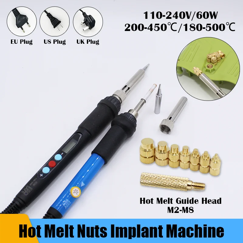 Brass Insert Nut Iron Tip M2-M8 Thread Knurled Heat Metal Female Injection Copper Inserts Plastic 3D Print Nuts Soldering Iron