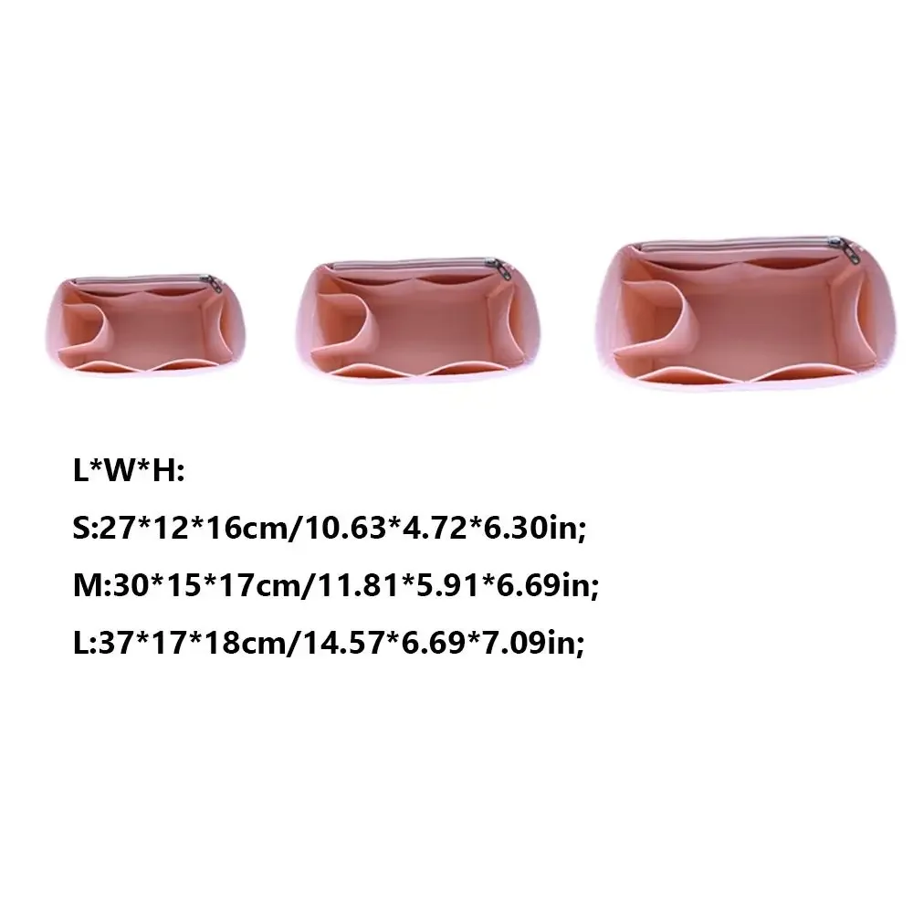 ネバーフル シンプル フェルト ハンドバッグ インサートバッグ バッグサポート ポータブル パースライナー マルチポケット ストレージ オーガナイザー バッグオーガナイザー