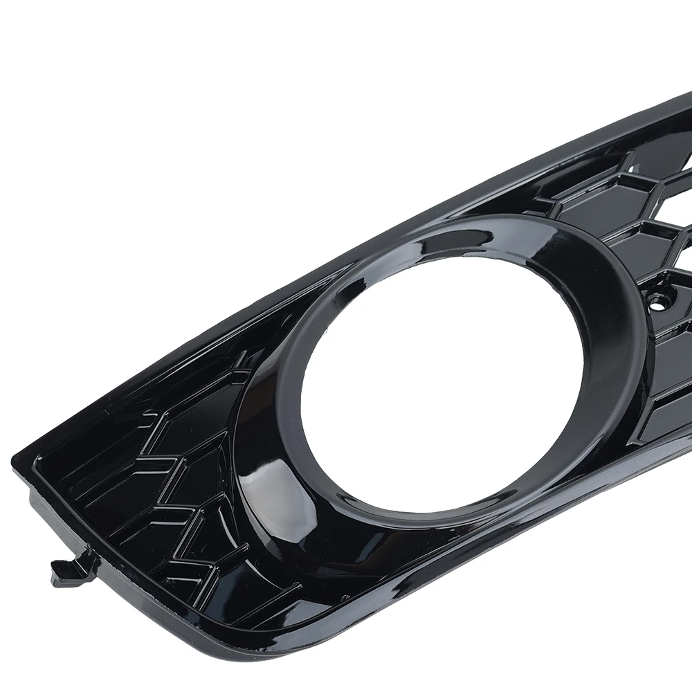 3 قطعة المصد الأمامي السفلي شواء + شبكة مصابيح الضباب لأودي A4 B6 2001-2005 ABS لمعان أسود استبدال أجزاء شبكة العسل #6