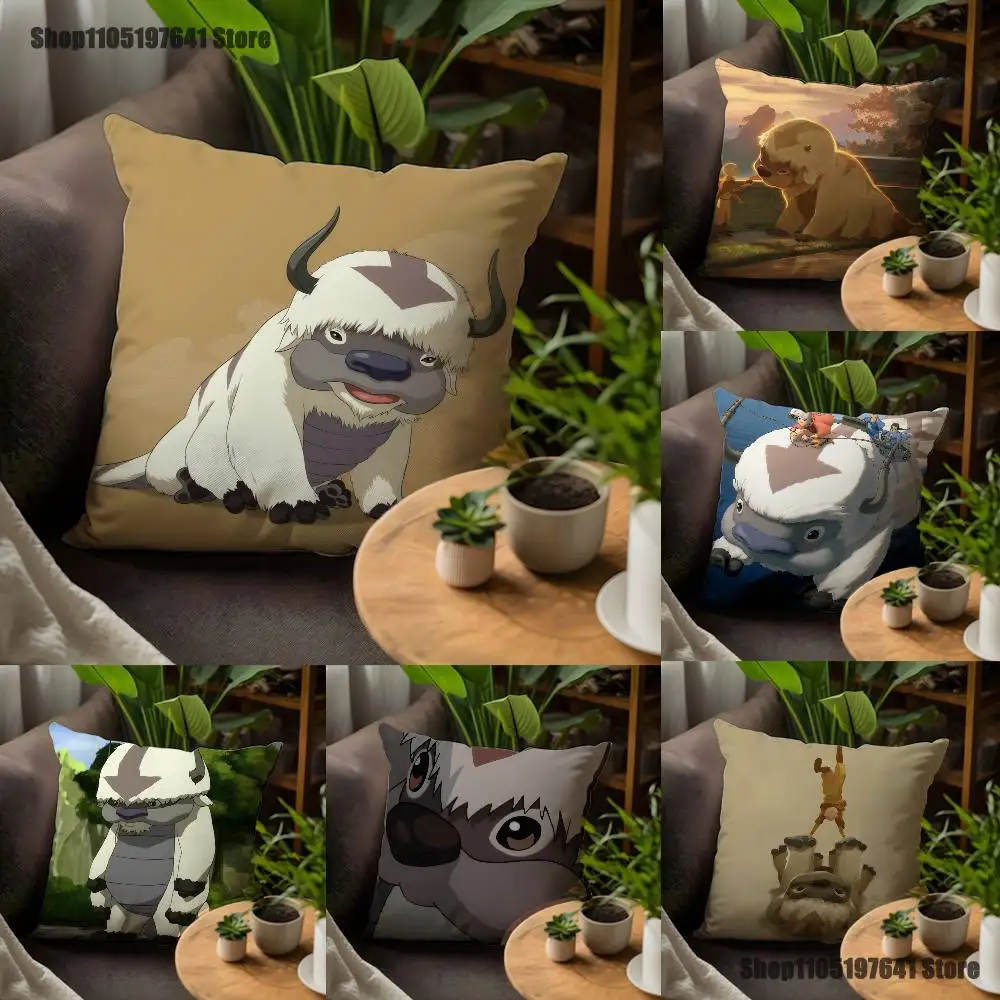 

A-Avatar The Last Airbender Appa Yip Pillow Case For Sofa Decor Car Office Room Printing Cushion Cover Decorations and Protector
