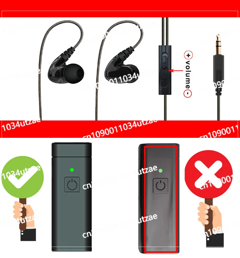 Wireless in-ear Headphone Monitoring System Singer Band Stage Real-time Earphone Monitoring UHF FM Without Delay Simultaneous