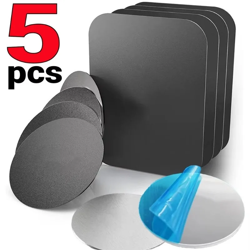 5Pcs/Set Metal Plate Sticker Disk Iron Sheet for Magnet Mobile Phone Holder for Magnetic Car Phone Stands Not Magnet for iPhone